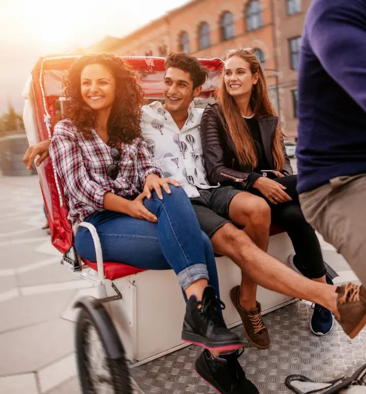 student group on tricycle