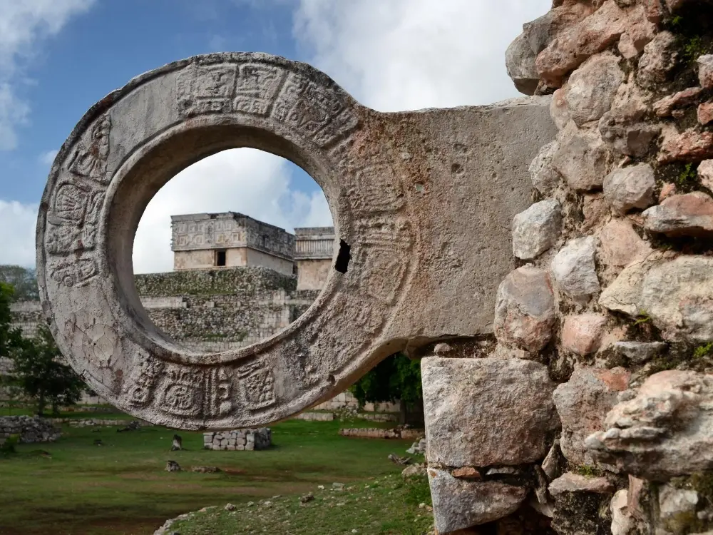 Mayan ball court, likely at Chichen Itza