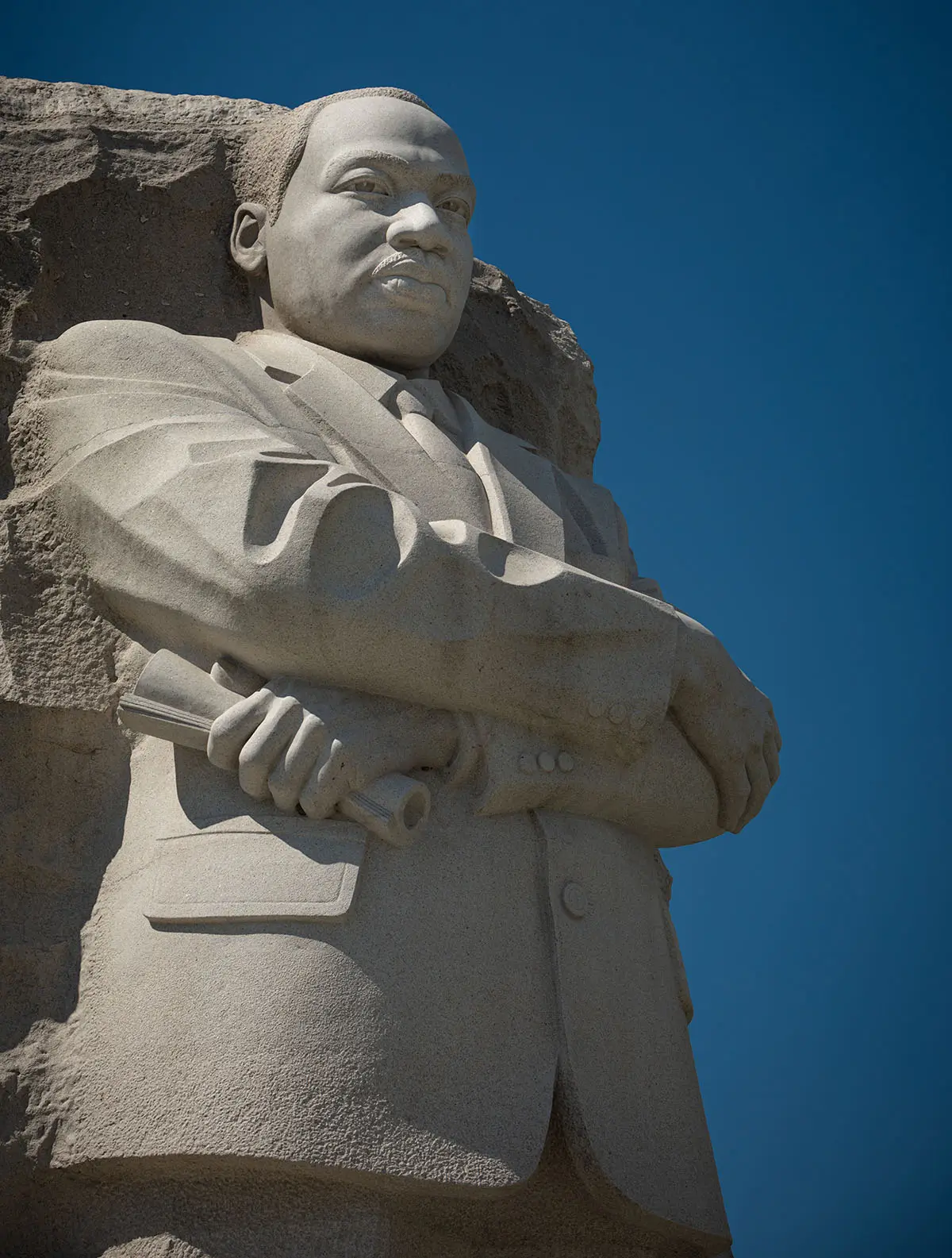 Close up view of the Martin Luther King, Jr. Memorial in Washington DC