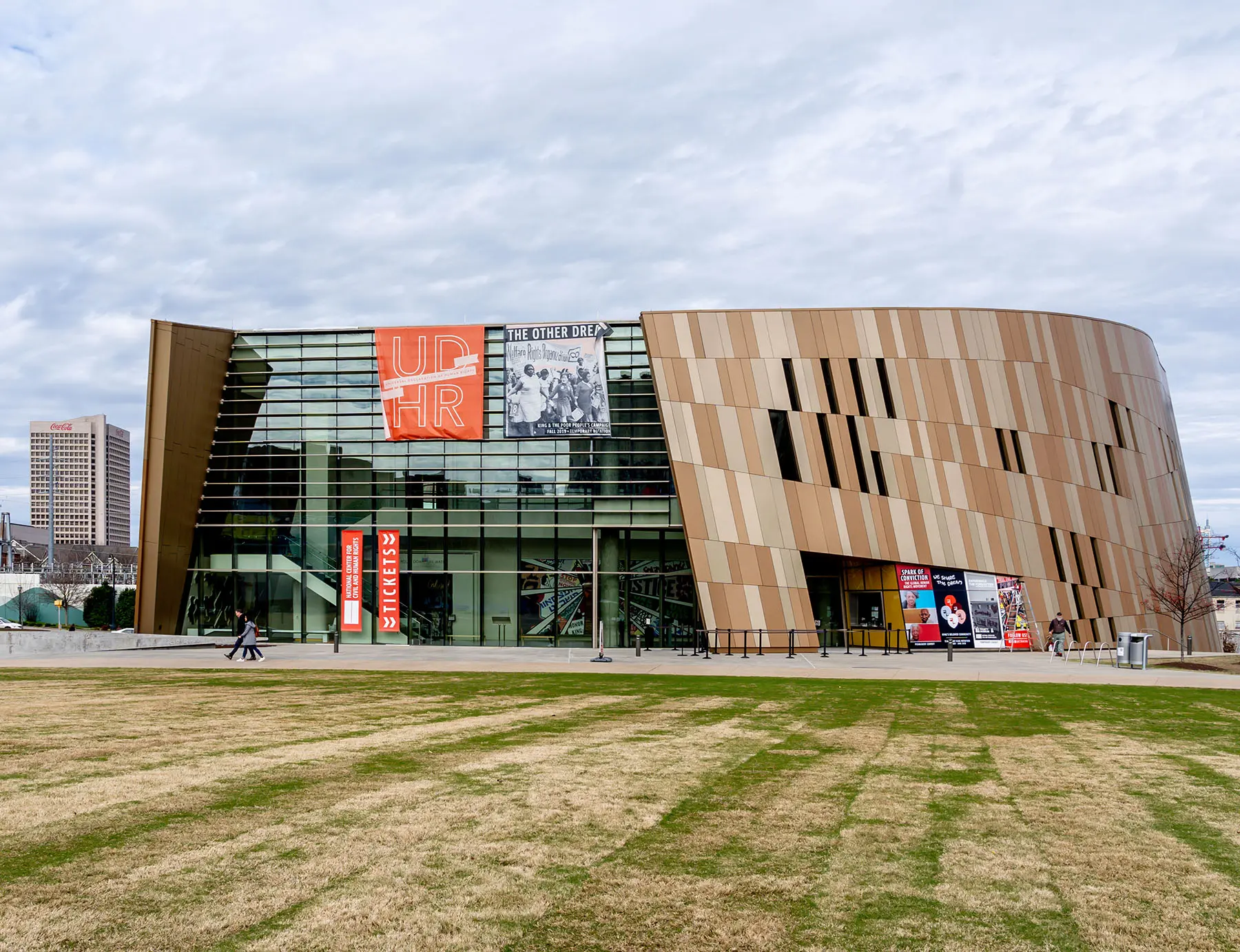front view of the national center for civil and human rights in atlanta