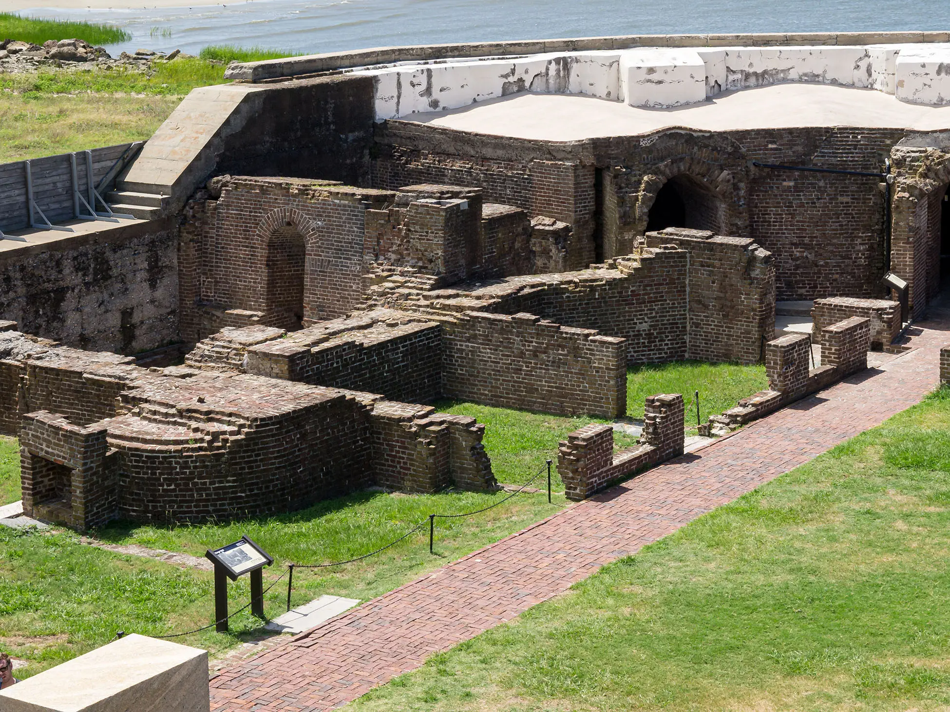 Interior of Fort Sumter National Monument in the mouth of Charle