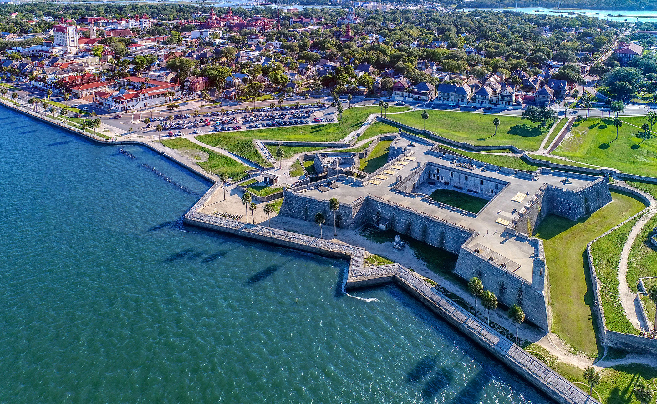 Aerial view of St Augustine, Florida