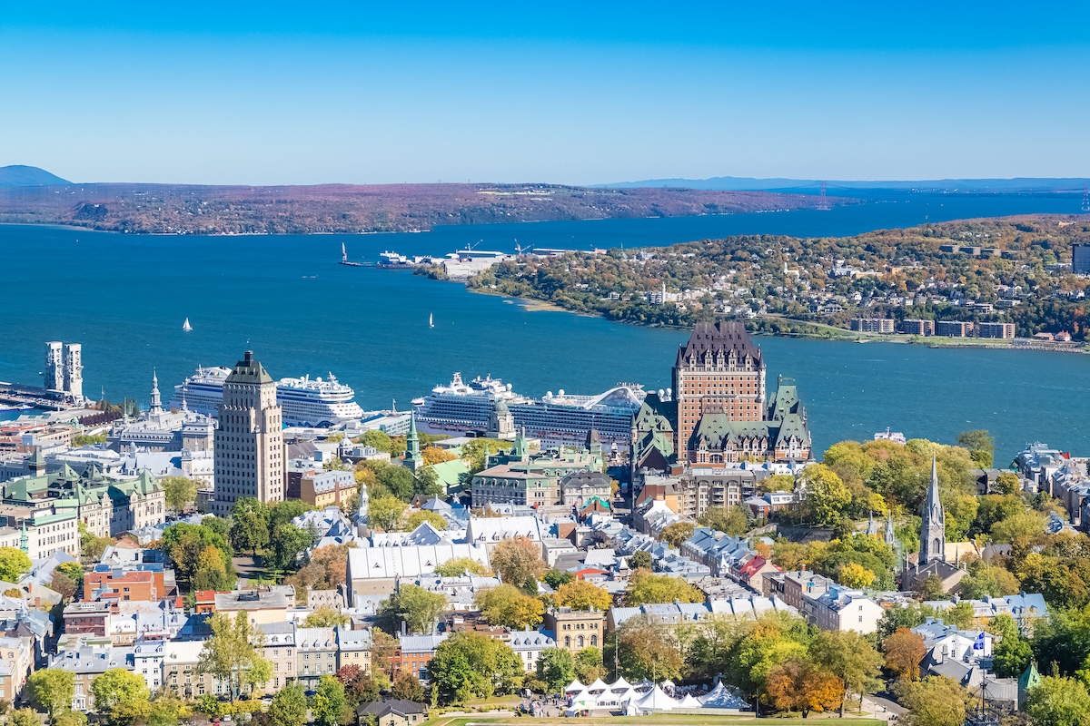 Quebec City, panorama of the town, with the Saint-Laurent river in background