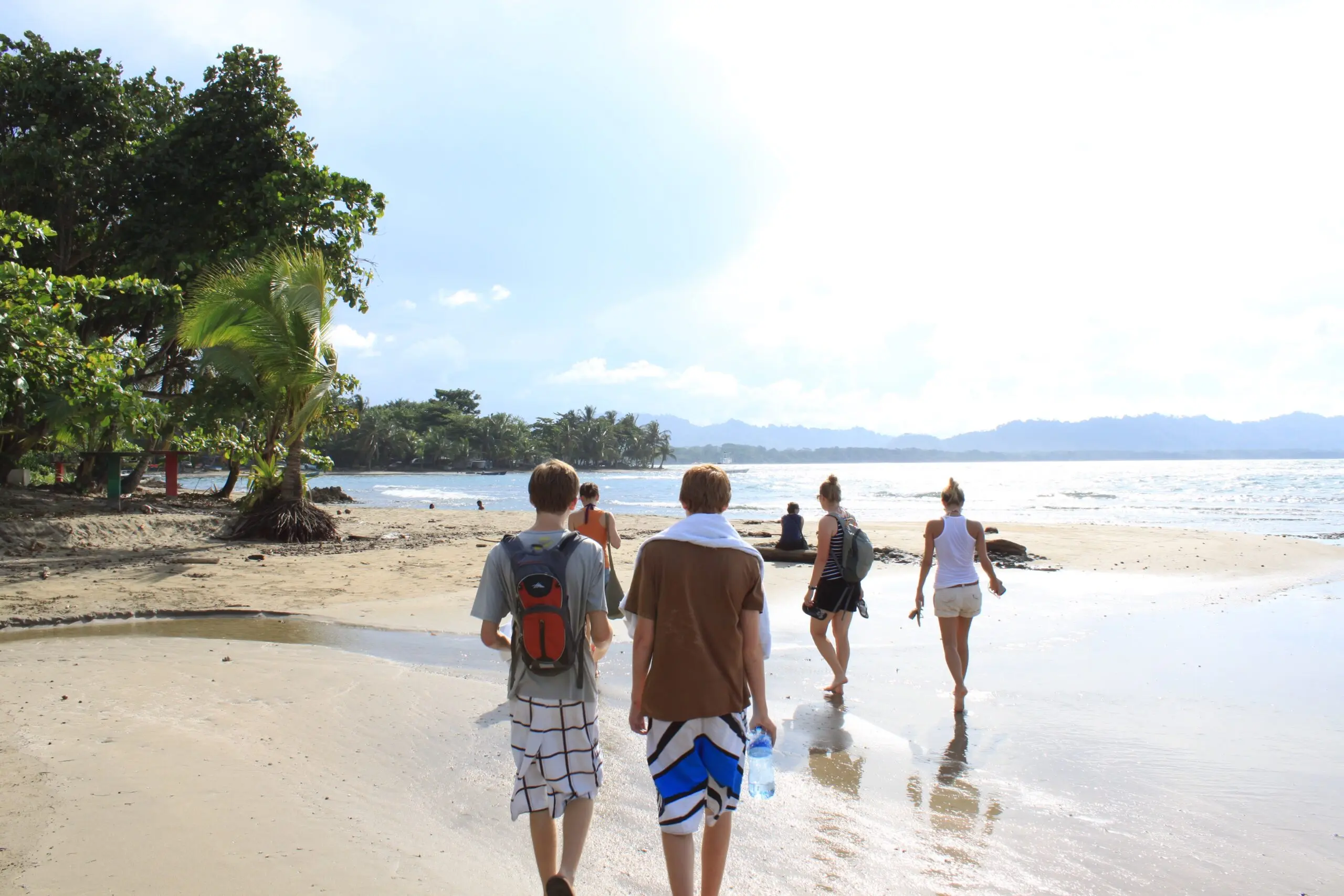 students enjoying beach in costa rica on school trip