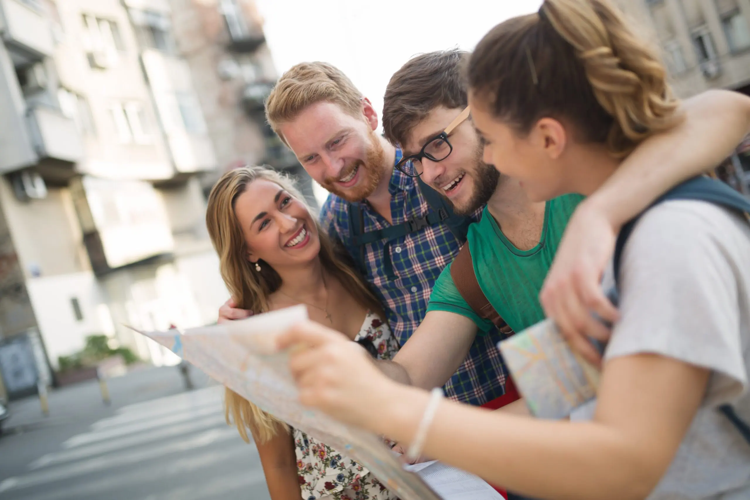 Student group led by tour guide