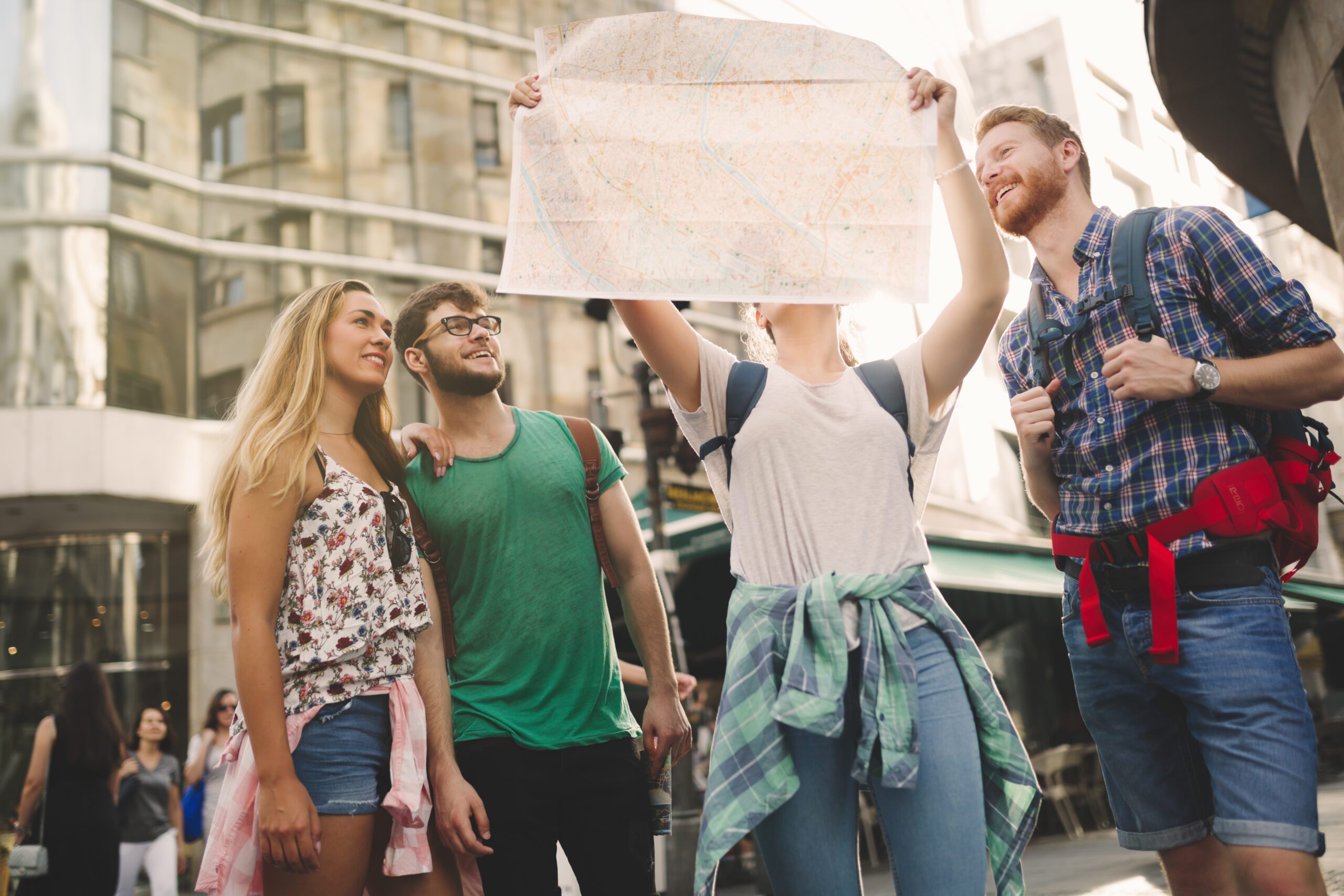 School group led by tour guide