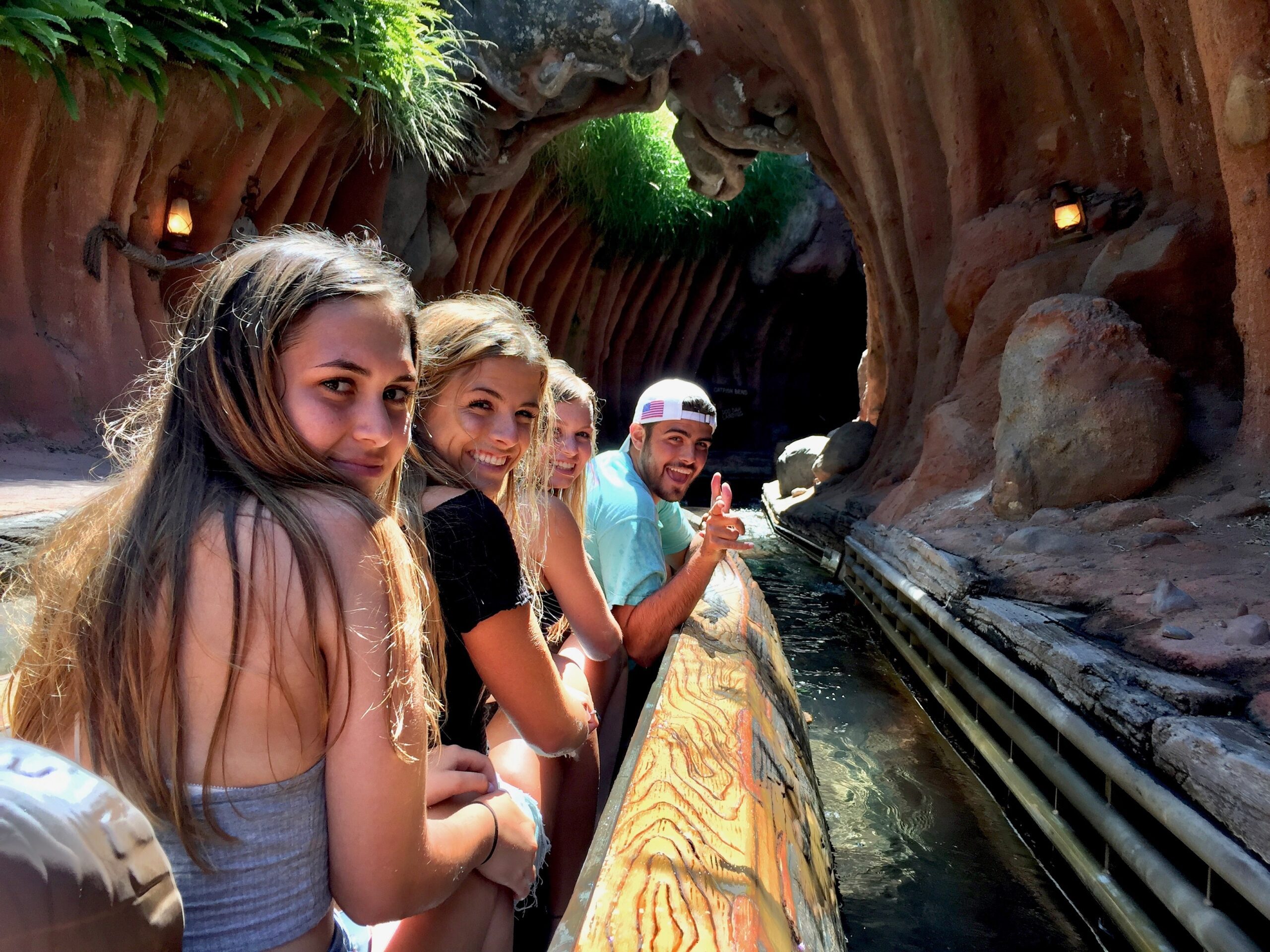 students having fun on school trip to disneyland