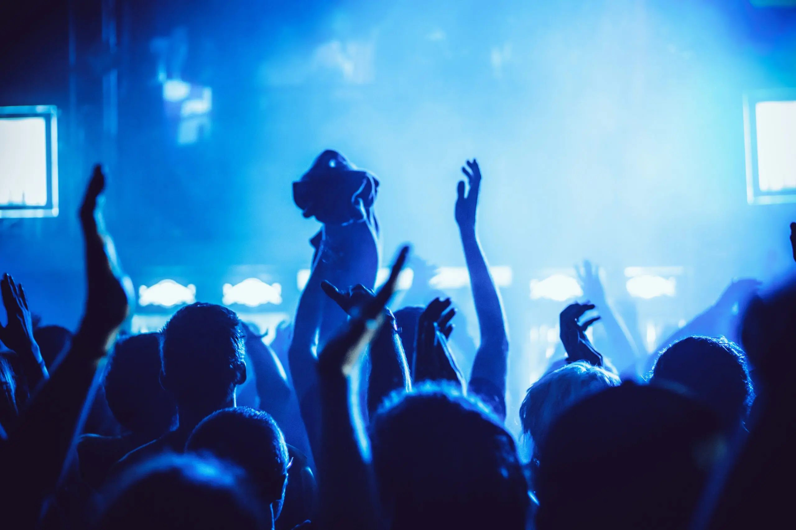 Huge crowd on music performance