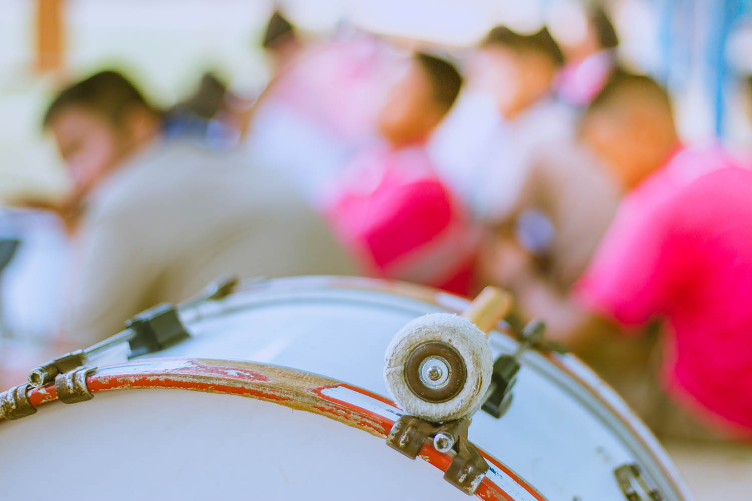 Primary Students practice the marching band.