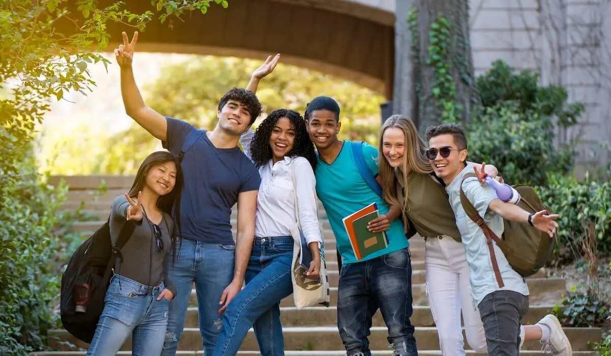 Group of students on a school trip