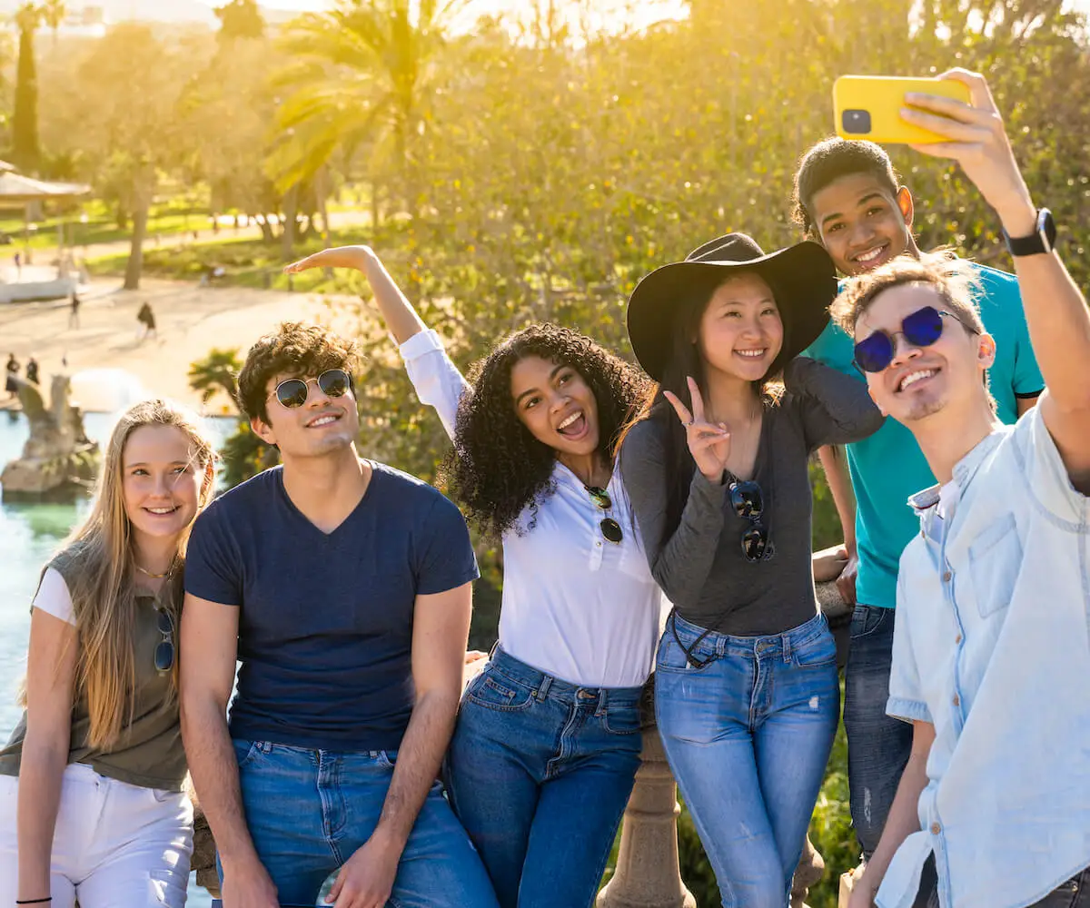 group of high school students on an educational tour