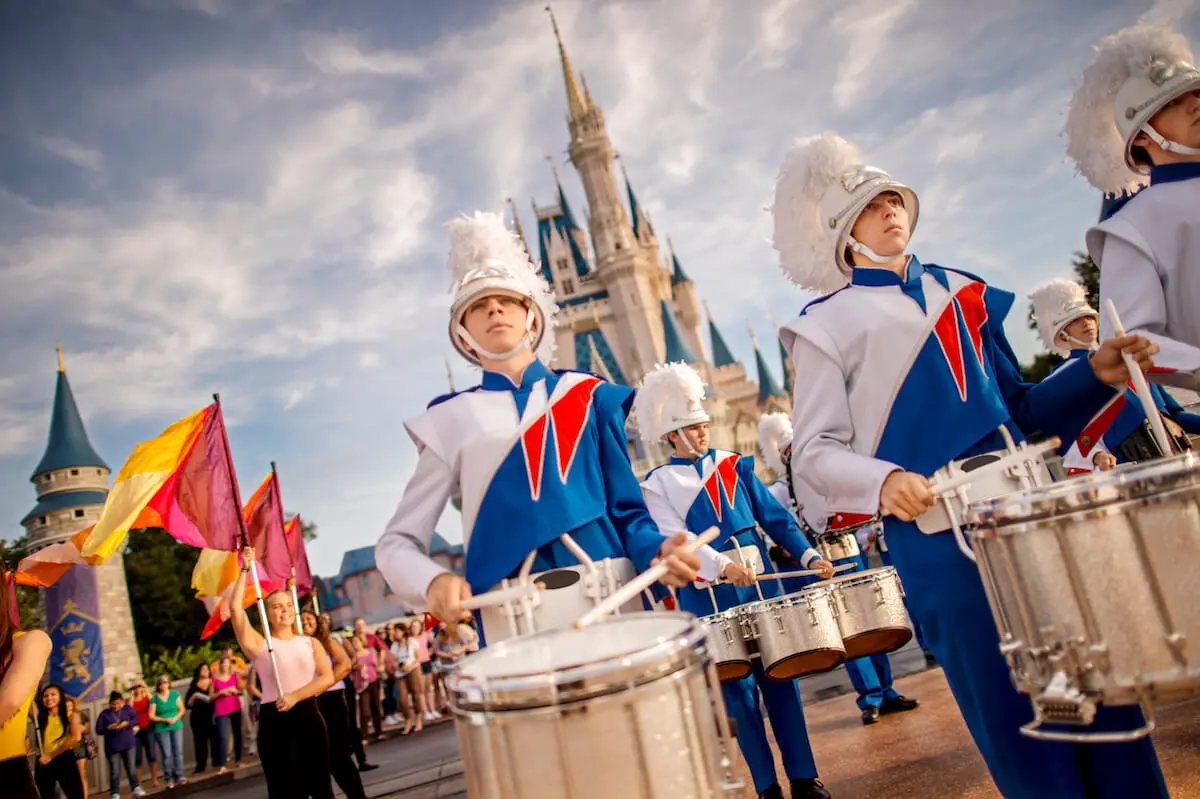 Magic Kingdom Marching Band on a performance tour