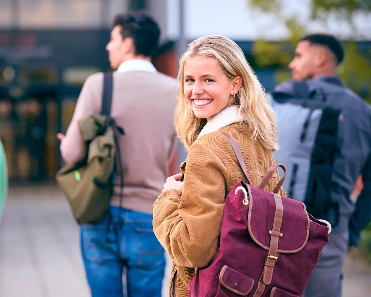 student traveler on the street