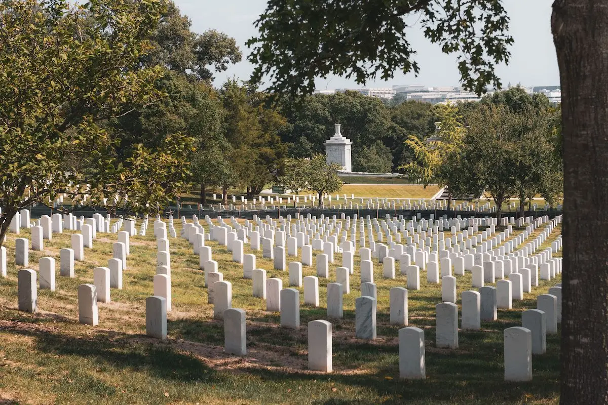 Serene view of Arlington National Cemetery