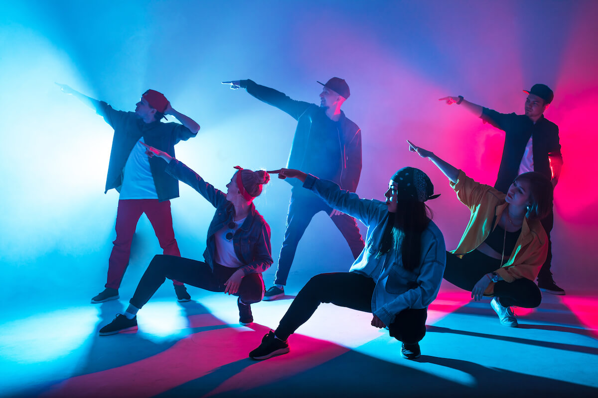 hip hop dance group on stage