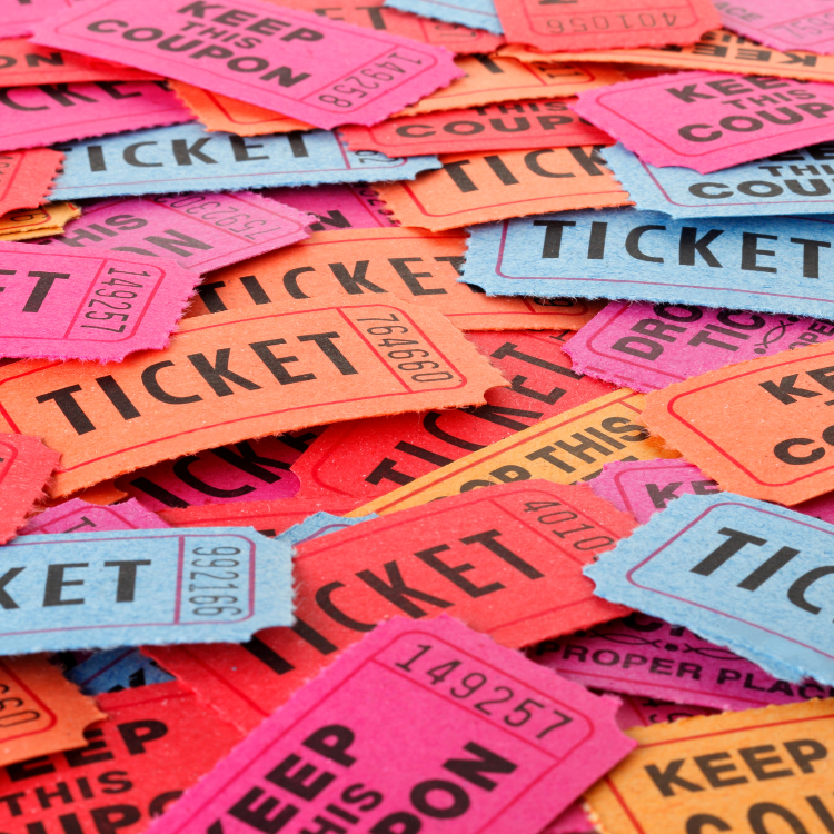 50/50 raffle tickets