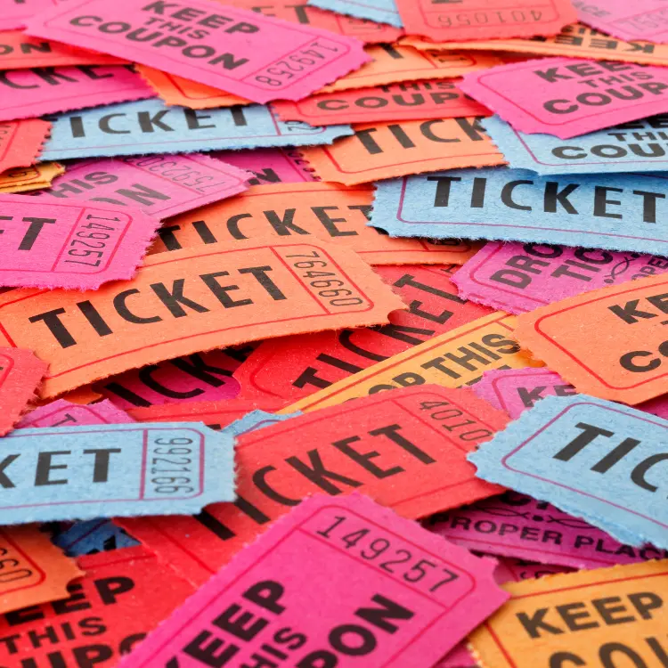 50/50 raffle tickets