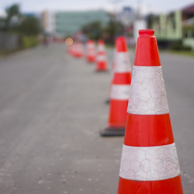 cones in street